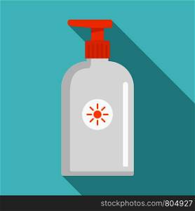 Sunscreen dispenser icon. Flat illustration of sunscreen dispenser vector icon for web design. Sunscreen dispenser icon, flat style