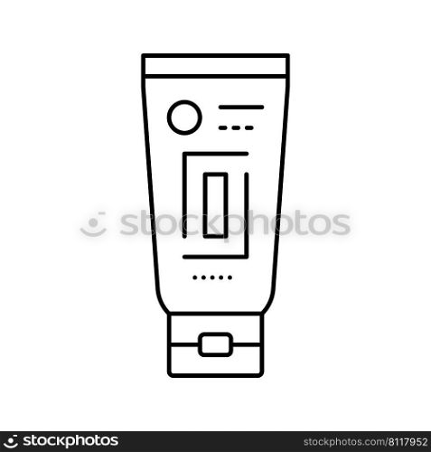 sunscreen for face line icon vector. sunscreen for face sign. isolated contour symbol black illustration. sunscreen for face line icon vector illustration