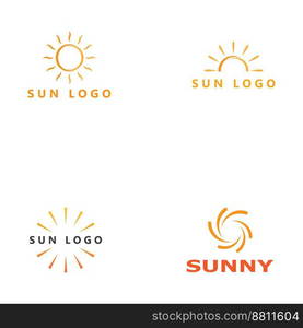 Sunset beach logo  symbol vector illustration design template.