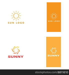 Sunset beach logo  symbol vector illustration design template.