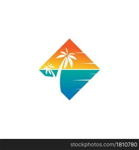 Sunset icon logo vector design template illustrator