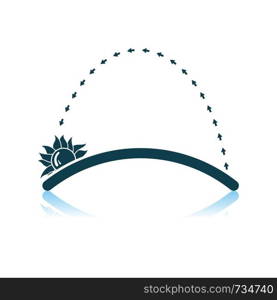 Sunset Icon. Shadow Reflection Design. Vector Illustration.