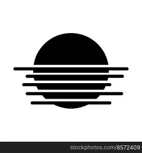 sunset icon vector template