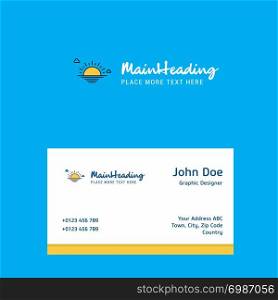 Sunset logo Design with business card template. Elegant corporate identity. - Vector