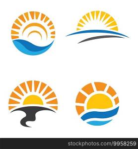 Sunset logo images illustration design