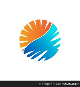 Sunset Logo, Sun Vector, Beach Natural Sce≠ry, Minimalist Design Brand Illustration