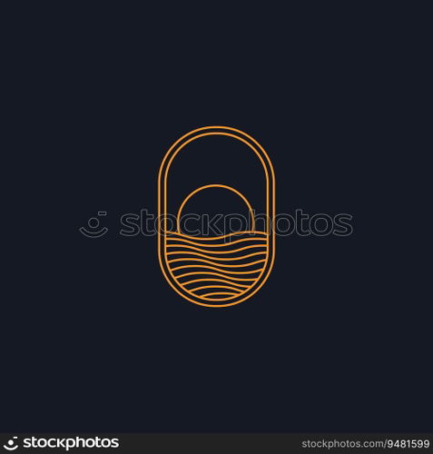 sunset logo vector