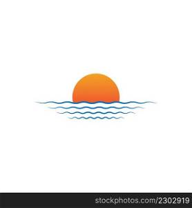 Sunset logo vector illustration design template and background.