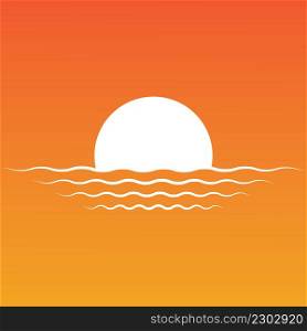 Sunset logo vector illustration design template and background.