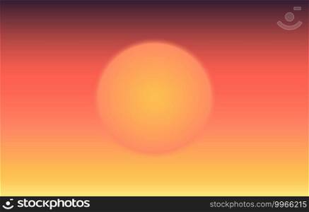 Sunset or sunrise nature landscape background vector illustration