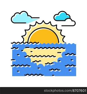 sunset summer color icon vector. sunset summer sign. isolated symbol illustration. sunset summer color icon vector illustration