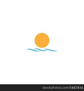Sunset wave logo concept icon illustration
