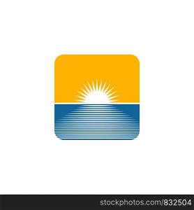 Sunshine and The Sea Logo Template Illustration Design. Vector EPS 10.
