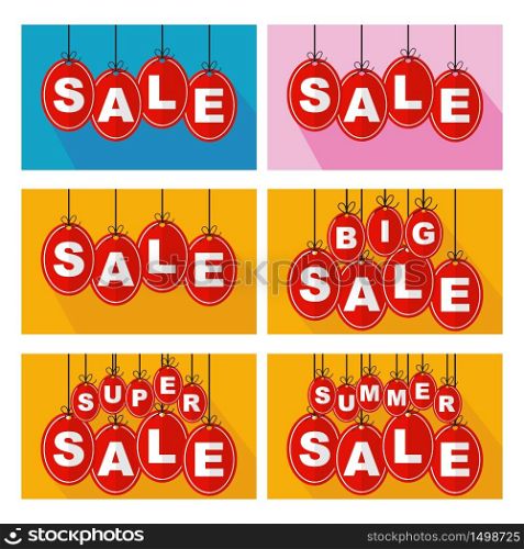 Super Big Summer Sale Hanging Tag Banner Set