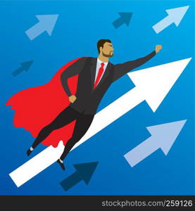 Super hero Businessman flying ,vector illustration