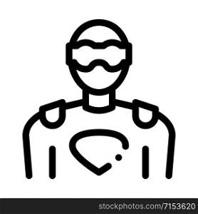 Super Hero Man Icon Vector. Outline Super Hero Man Sign. Isolated Contour Symbol Illustration. Super Hero Man Icon Vector Outline Illustration