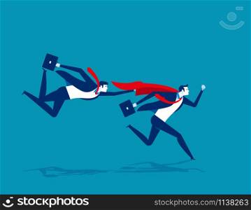 Super leader for business team. Concept business vector illustration. Flat character style.