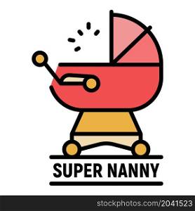 Super nanny icon. Outline super nanny vector icon color flat isolated. Super nanny icon color outline vector