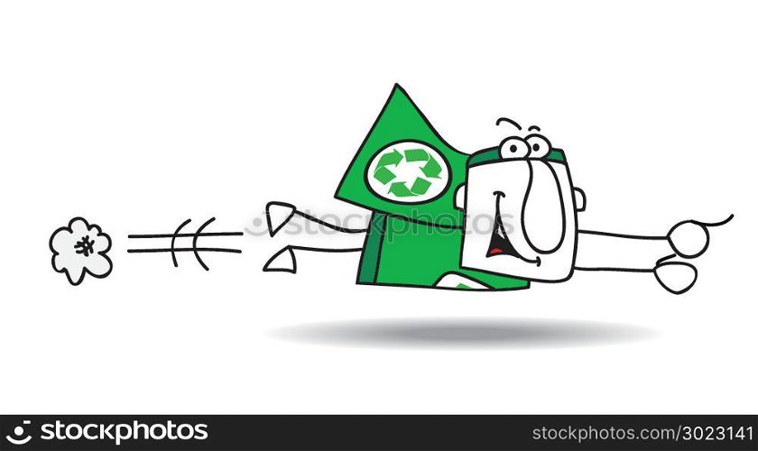 Super Recycling Hero is flying very fast ! It&rsquo;s an emergency. He can help your company to recycling her wastes !