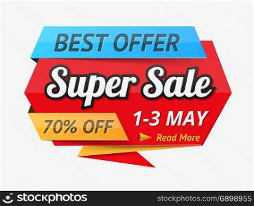 Super Sale Banner. Best offer super sale banner, advertisement, promotion design, vector eps10 illustration