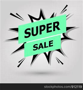 Super sale banner template design, stock vector