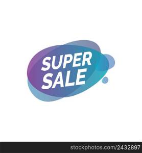 Super Sale lettering on transparent blots. Typed text, calligraphy. For posters, banners, leaflets and brochures.