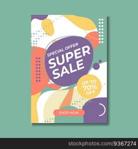 Super Sale poster, banner. Big sale, clearance. 70  off. Vector illustration.