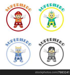 superhero cartoon theme vector graphic art illustration. superhero cartoon theme