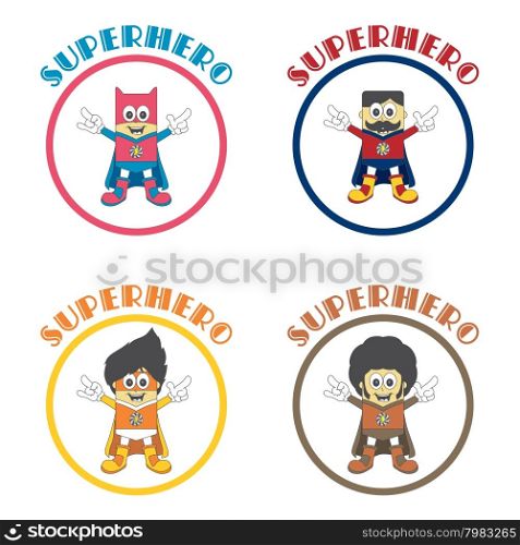 superhero cartoon theme vector graphic art illustration. superhero cartoon theme