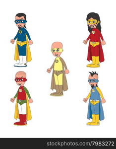 superhero cartoon theme vector graphic art illustration. superhero cartoon theme