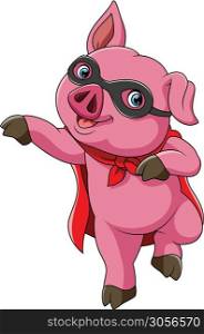 superhero cute pig cartoon