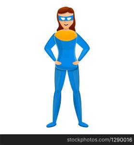 Superhero girl icon. Cartoon of superhero girl vector icon for web design isolated on white background. Superhero girl icon, cartoon style