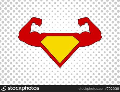 Superhero icon. Strong man icon with halftone dots. Eps10. Superhero icon. Strong man icon with halftone dots