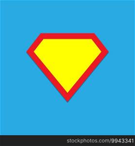 Superhero vector icon isolated on blue background. Superman logo template