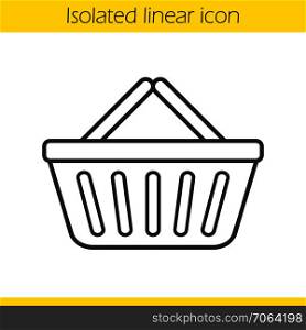 Supermarket basket linear icon. Thin line illustration. Contour symbol. Vector isolated outline drawing. Supermarket basket linear icon