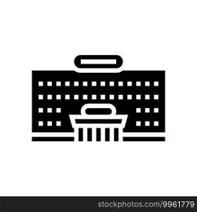 supermarket building glyph icon vector. supermarket building sign. isolated contour symbol black illustration. supermarket building glyph icon vector illustration
