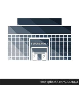 Supermarket building icon. Flat color design. Vector illustration.