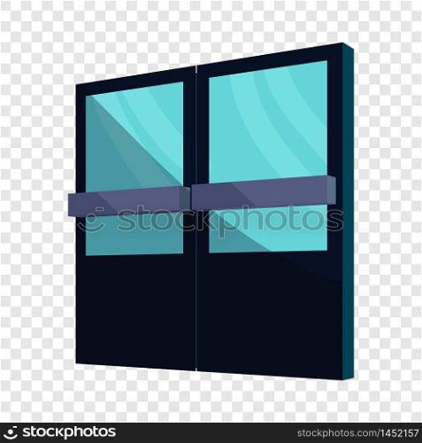 Supermarket door icon. Cartoon illustration of door vector icon for web design. Supermarket door icon, cartoon style