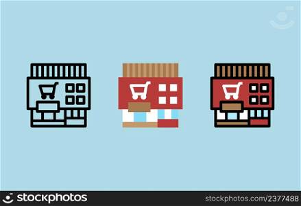 supermarket icon vector set for decoration, website, web, presentation, printing, banner, logo, poster design, etc.