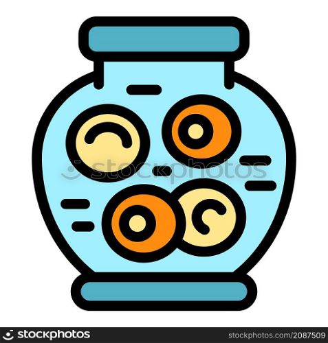 Supermarket pickles icon. Outline supermarket pickles vector icon color flat isolated. Supermarket pickles icon color outline vector