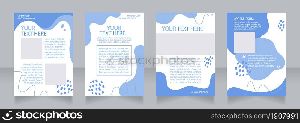 Supermarket promotional blank brochure layout design. Shopping benefits. Vertical poster template set with empty copy space for text. Premade corporate reports collection. Editable flyer paper pages. Supermarket promotional blank brochure layout design