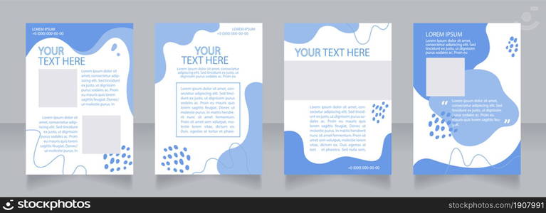 Supermarket promotional blank brochure layout design. Shopping benefits. Vertical poster template set with empty copy space for text. Premade corporate reports collection. Editable flyer paper pages. Supermarket promotional blank brochure layout design