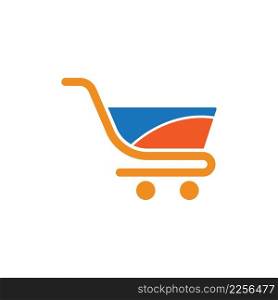 Supermarket shop logo bag vector icon illustration