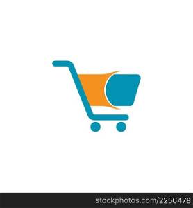 Supermarket shop logo bag vector icon illustration