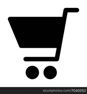 Supermarket shopping trolley, icon on isolated background