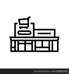 supermarket store line icon vector. supermarket store sign. isolated contour symbol black illustration. supermarket store line icon vector illustration