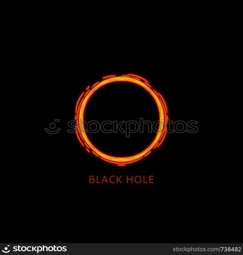 Supermassive black hole in space logo, vector illustration