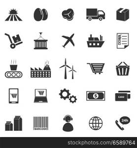 Supply chain icons on white background, stock vector