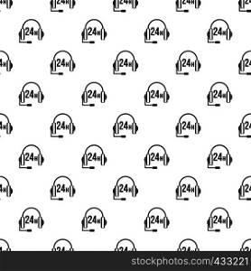 Support 24 hours pattern seamless in simple style vector illustration. Support 24 hours pattern vector