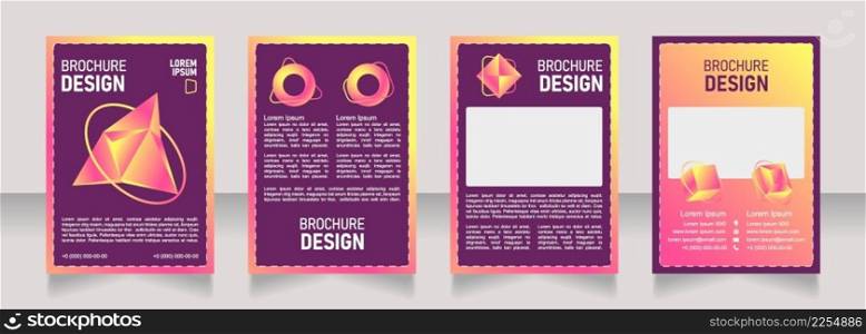 Support blank brochure design. Template set with copy space for text. Premade corporate reports collection. Editable 4 paper pages. Bahnschrift SemiLight, Bold SemiCondensed, Arial Regular fonts used. Support blank brochure design